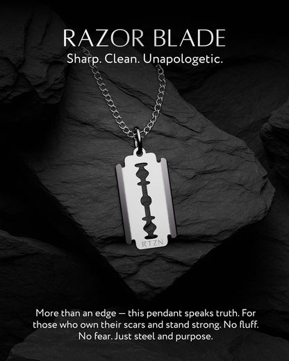 Razor Blade Pendant Necklace